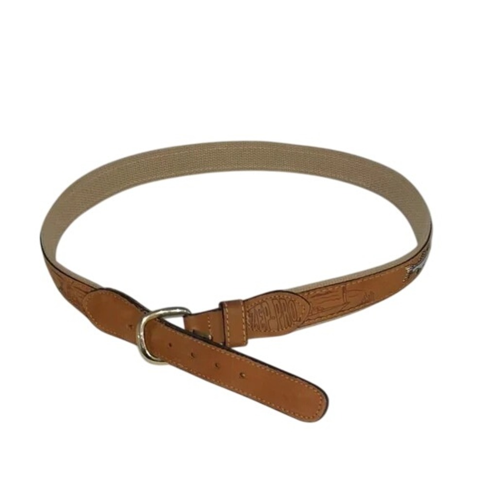 ZEP-PRO‎ Embroidered Nubuck Fishing Scene Outdoor Wildlife Belt Size 36